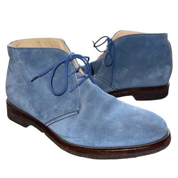 Calzoleria Coseana Other - Chukka Boots Blue Suede Italian Leather Gumshoe Sole